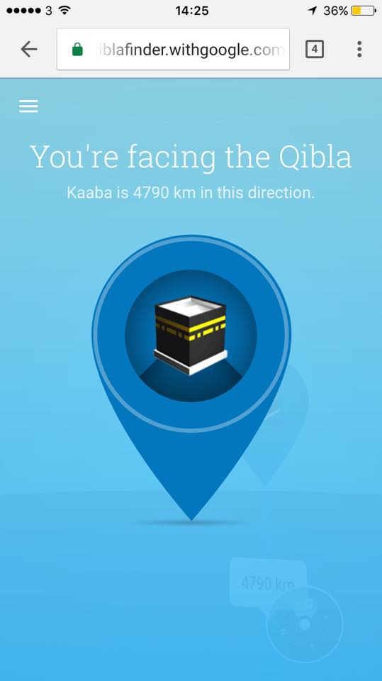 qibla finder on mobile