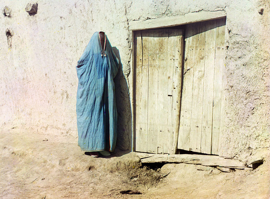 8 Sart woman in purdah in Samarkand, Uzbekistan, ca. 1910. Until the Russian revolution of 1917, “Sart” was the name for Uzbeks living in Kazakhstan